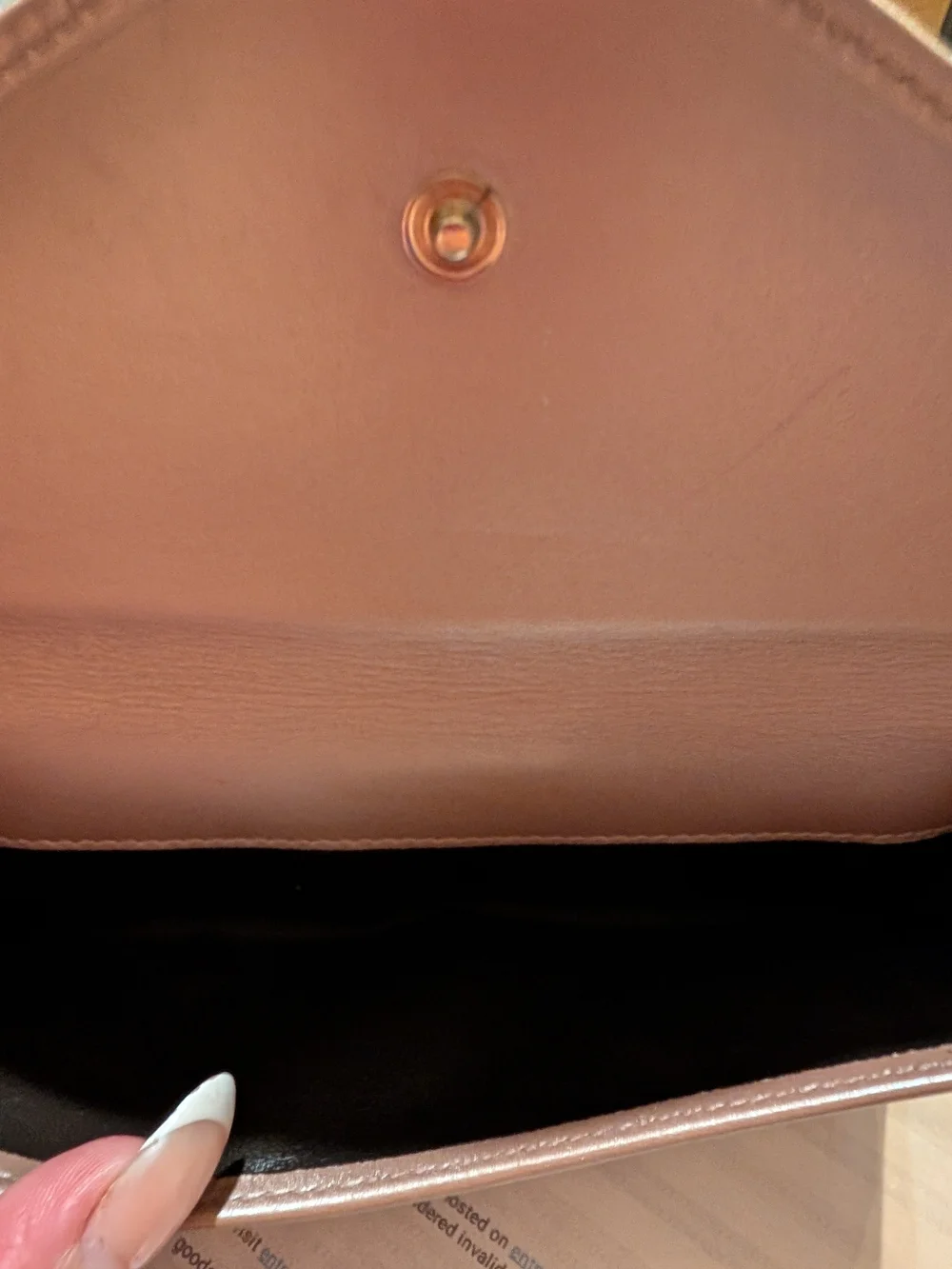 Gucci Metallic Rose Gold GG Continental Wallet & COA, Chain